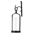 Hanging Hurricane Glass Wall Sconce Candle Holder Black Metal Wall Decorations HLJ15-291B