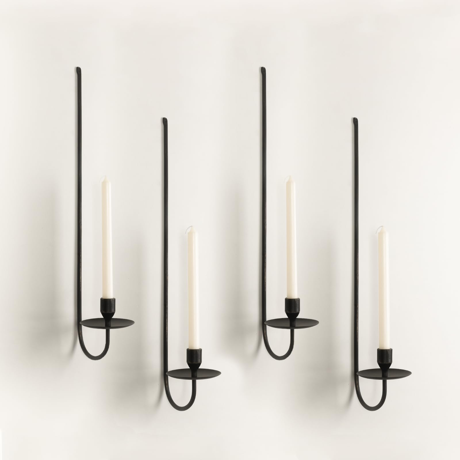 24.8" Iron Metal Wall Candle Sconce Holder, Set of 2 Wall Mount Candle Holders Modern Wall Candle Sconces Hanging for Living Room Farmhouse Fireplace Wedding