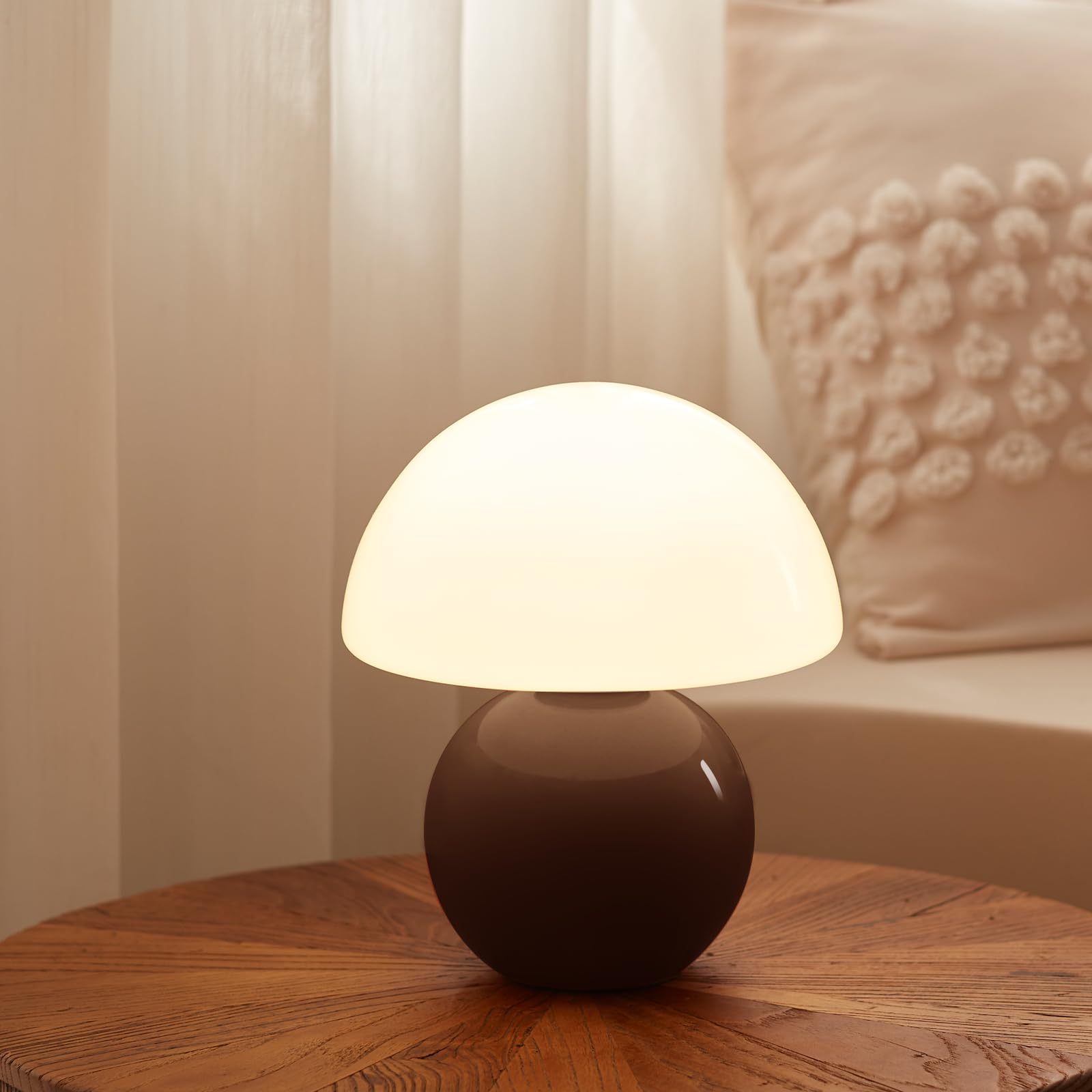 Mushroom Lamp Table Lamp for Bedroom,Desk Bedside Small Lamps for Living Room Night Stands,Mushroom Decor Cute Mini Modern Mid Century Lamps,Unique Aesthetic Home Living Room Decor(Orange)