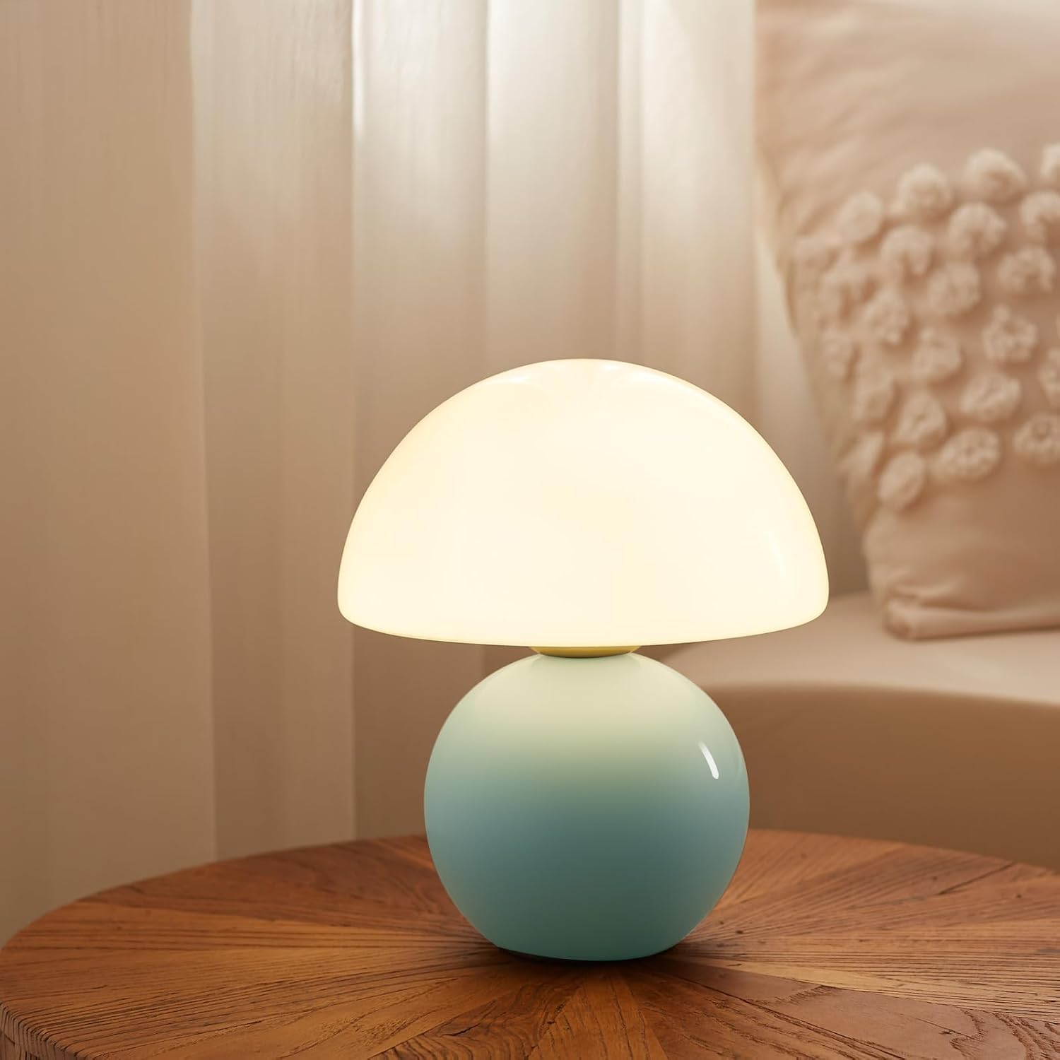 Mushroom Lamp Table Lamp for Bedroom,Desk Bedside Small Lamps for Living Room Night Stands,Mushroom Decor Cute Mini Modern Mid Century Lamps,Unique Aesthetic Home Living Room Decor(Orange)