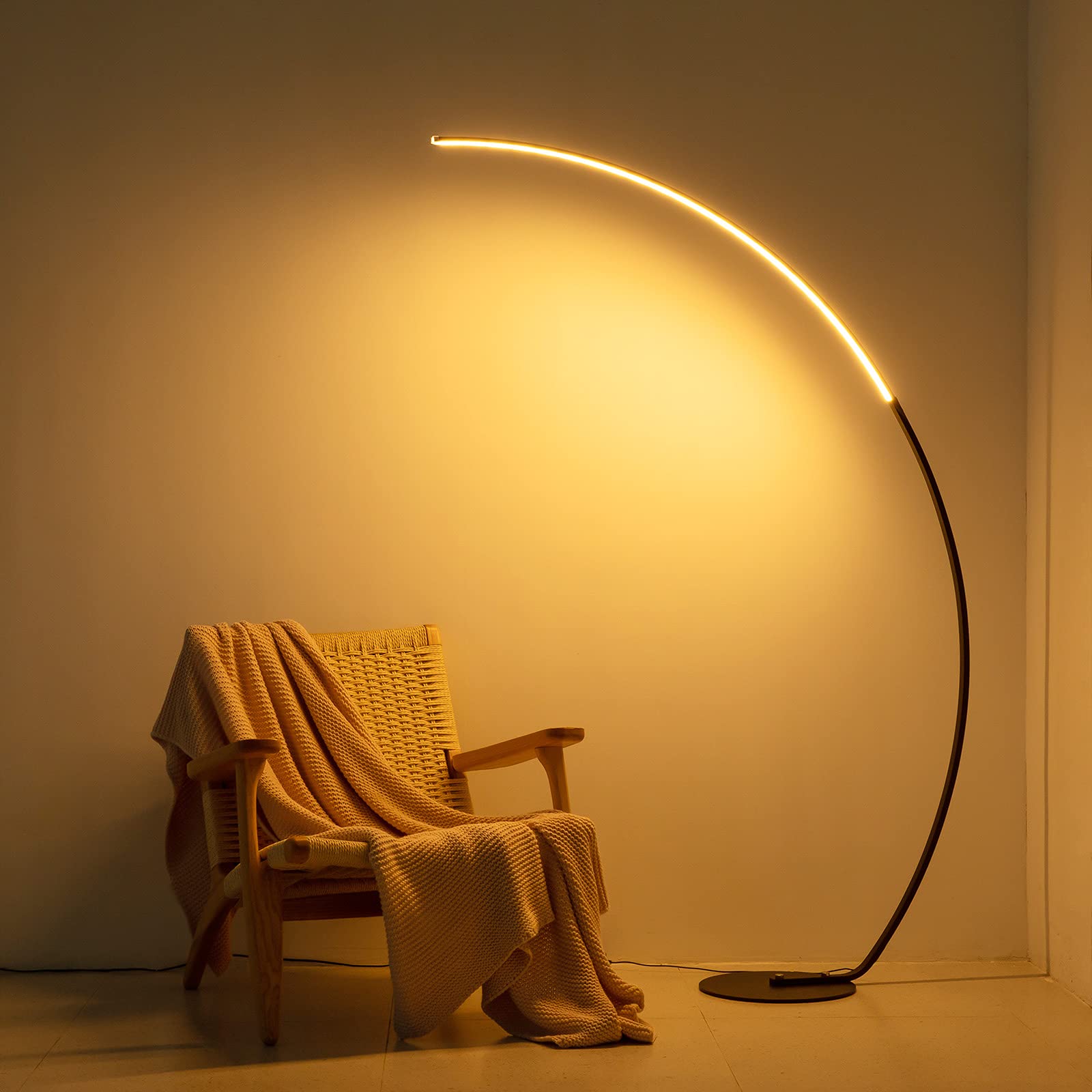 NUÜR Spiral Floor Lamp, 59" Tall Black LED Modern Standing Floor Lamp with Remote Control, Arched Bright Floor Lamps for Living Room Bedroom Office Home (Spiral Floor Lamp)