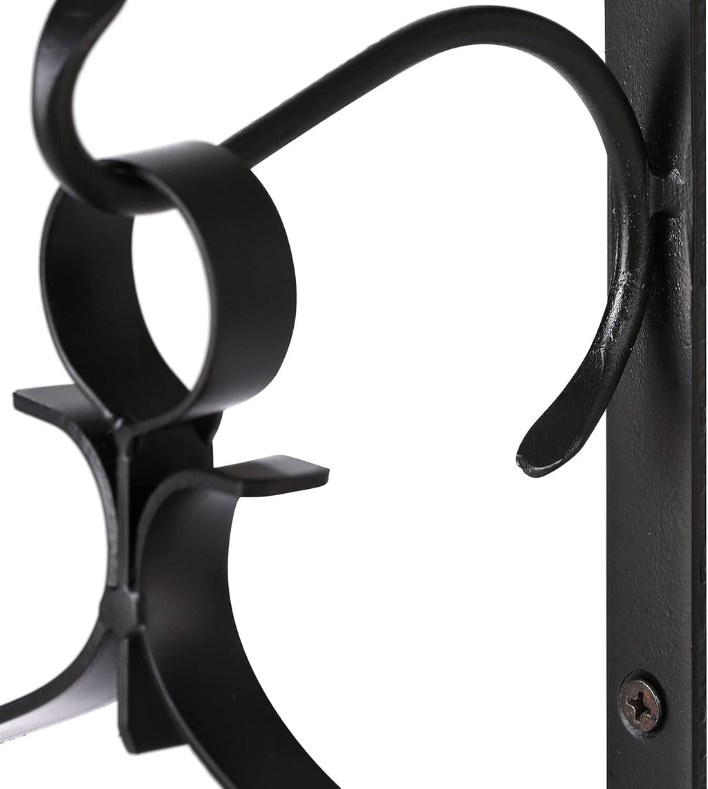 Hanging Hurricane Glass Wall Sconce Candle Holder Black Metal Wall Decorations HLJ15-291B