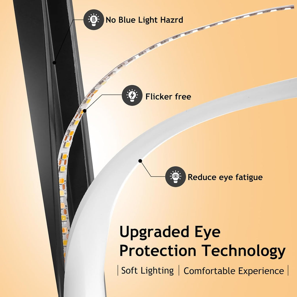 NUÜR Spiral Floor Lamp, 59" Tall Black LED Modern Standing Floor Lamp with Remote Control, Arched Bright Floor Lamps for Living Room Bedroom Office Home (Spiral Floor Lamp)