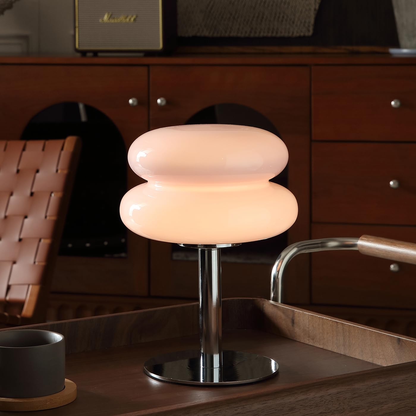 Mushroom Lamp Table Lamp for Night Stands,Mid Century Modern Desk Lamps for Bedroom, Vintage Dimmable Bedside Small Lamps, Cute Cool Home Room Aesthetic Decor for Living Room (Orange)