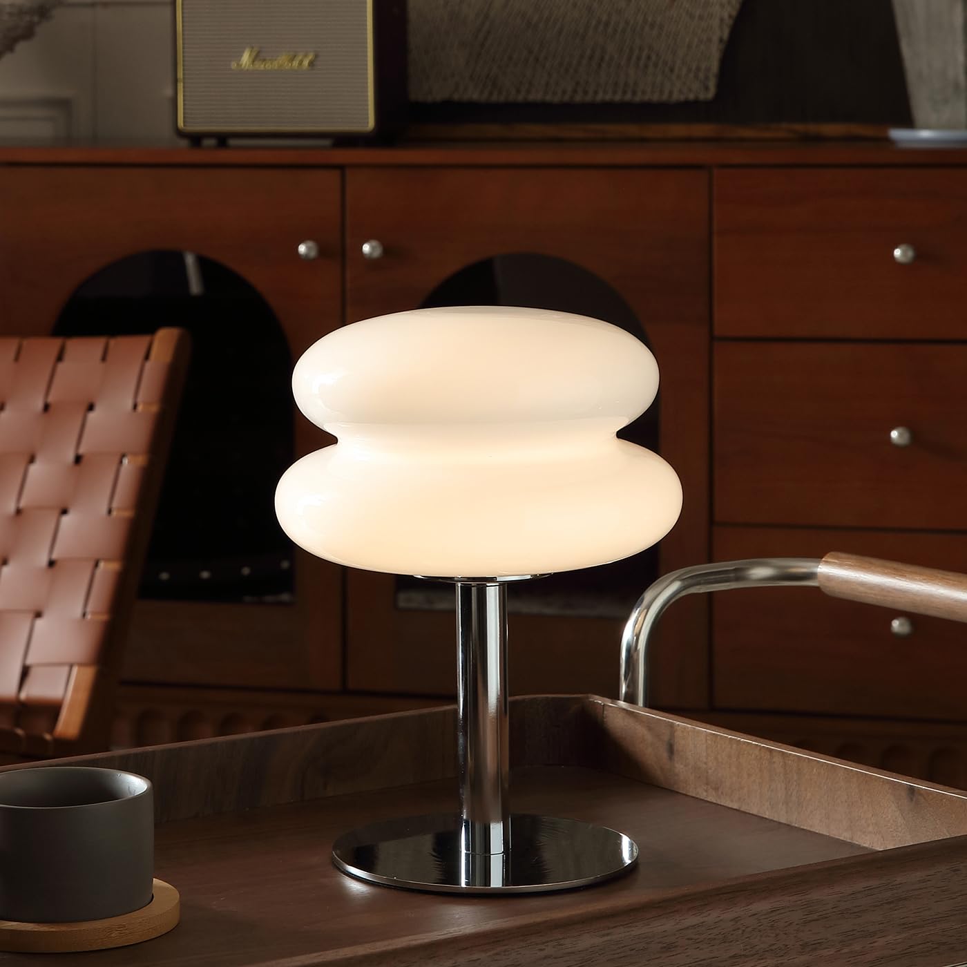 Mushroom Lamp Table Lamp for Night Stands,Mid Century Modern Desk Lamps for Bedroom, Vintage Dimmable Bedside Small Lamps, Cute Cool Home Room Aesthetic Decor for Living Room (Orange)