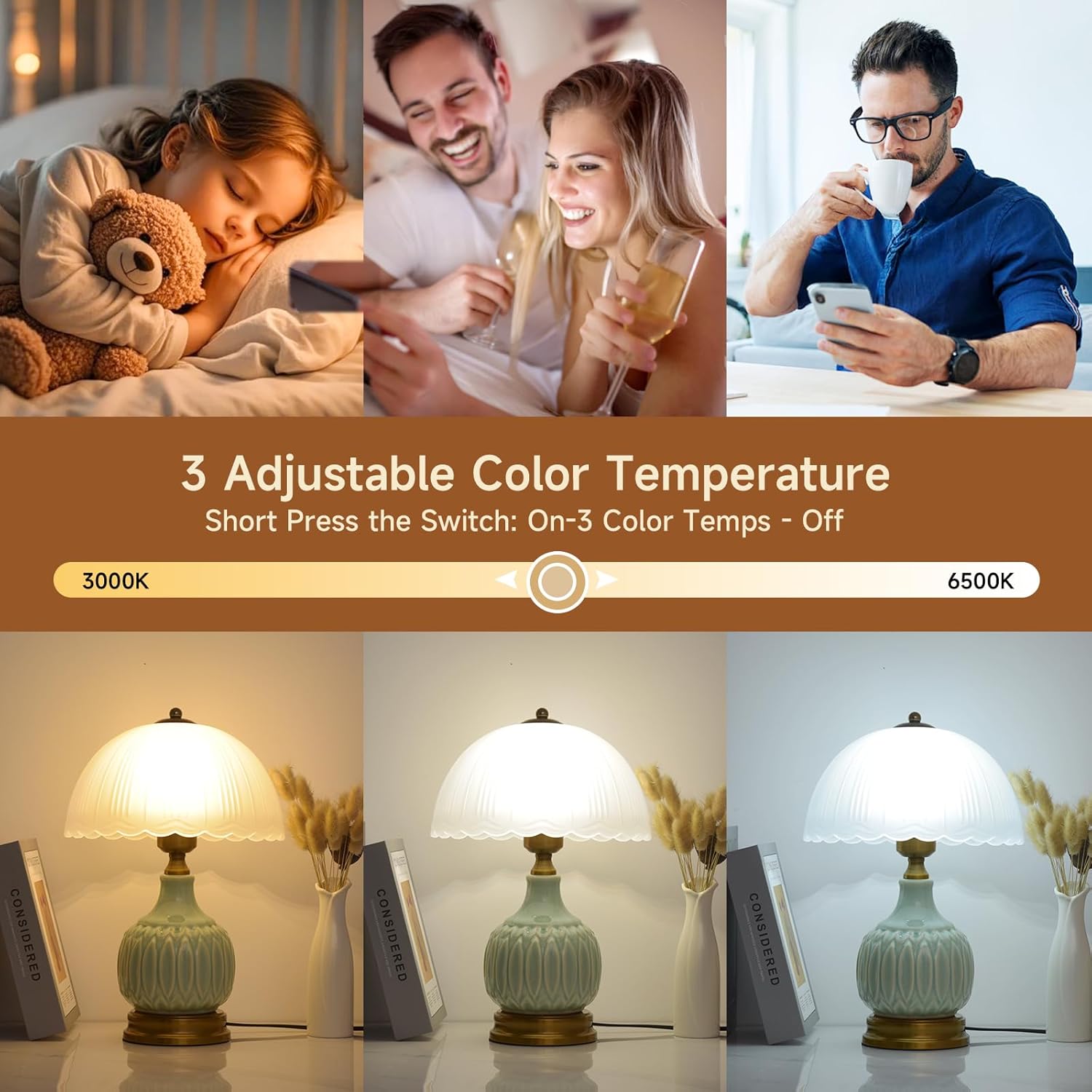 Table Lamps Ceramic Retro Lamp for Living Room,15.7" Modern Bedside Nightstand Traditional Lamps, Classic Chinoiserie Green Glass Lamp for Home (Retro)