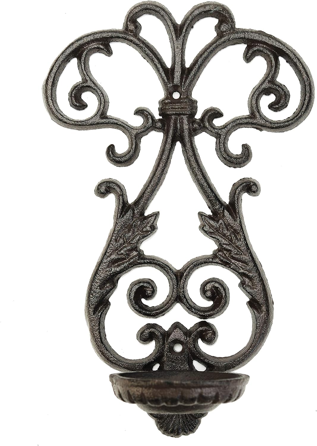 Sungmor Cast Iron Wall Candle Sconce, Wall Mount Tealight Flameless Candle Holders, Decorative Vintage Vine Candleholder Wall Hanging Pillar Candle Stand Kitchen Dining Living Room Bedroom Patio Decor